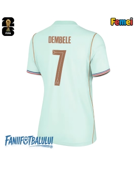 Franța Ousmane Dembele #7 Echipament de Fotbal Replică Mondial 2026 Femei Deplasare
